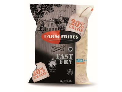 Šaldytos bulvės FARM FRITES, 90 s., lygios, 10 mm, 2,5 kg + 0,5 kg nemokamai