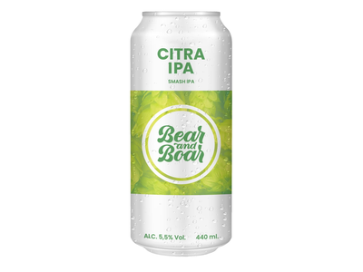 Alus CITRA IPA BEAR & BOAR, 5,5 %, 0,44 l