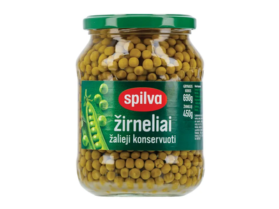 Konservuoti žalieji žirneliai SPILVA, 690 g