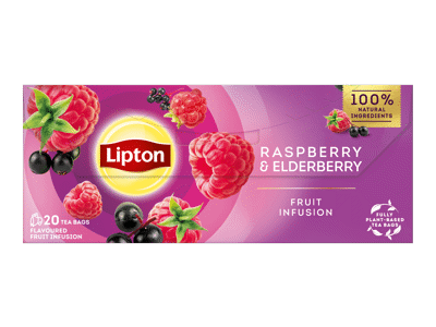 Vaisinė arbata LIPTON, aviečių ir šeivamedžio uogų skonio, 32 g