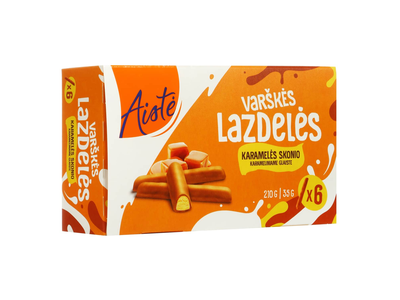 Karamelės sk. varškės lazdelės AISTĖ, 6 x 35g