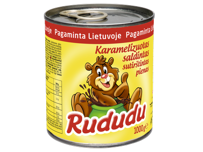 Karamelizuotas sutirštintas pienas RUDUDU, 8%, 1kg