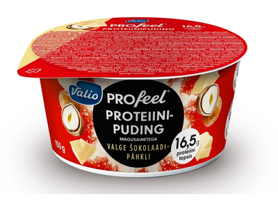 Baltyminis pudingas Valio PROFEEL, baltojo šokolado ir riešutų skonio, 150 g