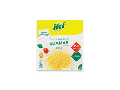 Tarkuotas puskietis sūris edamas 45%, IKI, 150 g