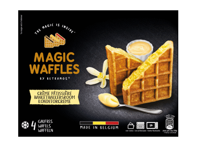 Šaldyti BELGIŠKI vafliai su vaniliniu įdaru, 4 x 80 g, 320 g