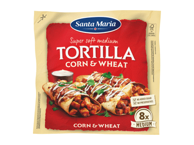 Kukurūzų ir kviečių tortilijos SANTA MARIA, 336 g