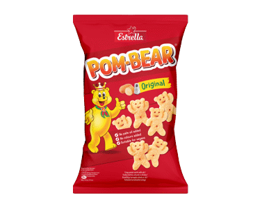 Traškus bulvių užkandis ESTRELLA POM BEAR su druska, 65 g