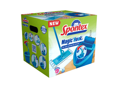 Grindų plovimo rinkinys SPONTEX Magic Hook, 1 vnt.