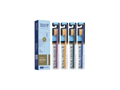 ROYAL DENTA dantų šepetėlių rinkinys GOLD MEDIUM MODERN, 4 vnt.