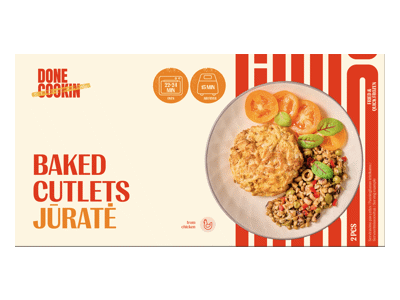 Šaldyti kepti JŪRATĖS kotletai DONE COOKIN, 2 vnt., 250 g