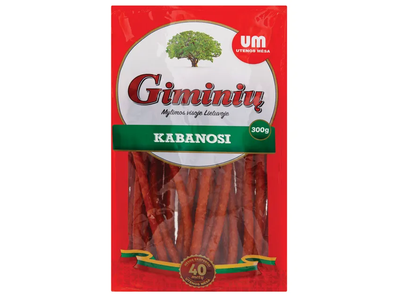 Karštai rūkytos KABANOSI lazdelės 300g