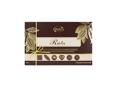 Juodojo šokolado saldainių rinkinys RŪTA, 160 g