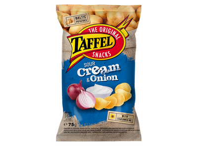 Traškučiai TAFFEL, grietinės ir svogūnų skonio, 75 g