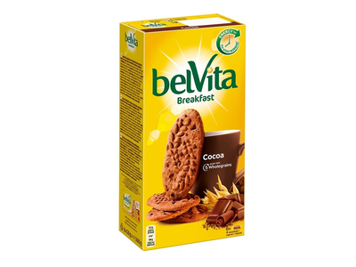 Kakaviniai sausainiai BELVITA COCOA su šokolado gabalėliais, 300 g