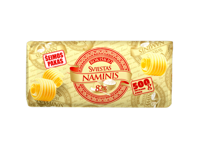 	ROKIŠKIO NAMINIS sviestas, 82 % rieb. s. m., 500 g