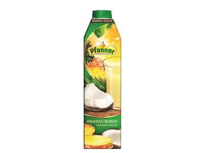 Ananasų ir kokosų sultys PFANNER, 1 l