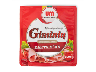 GIMINIŲ virta dešra griežinėliais (a.r.), 250g (baigiasi galiojimas)