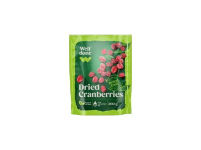 Džiovintos spanguolės WELL DONE, 200 g