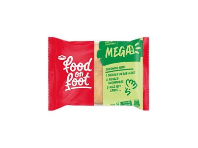 Sumuštinis su vištienos kebabu ir marinuotais agurkais MEGA MANTINGA, 255 g