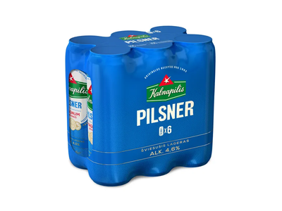 Alus šviesusis lageris KALNAPILIS PILSNER 4,6%, 6 x 568 ml