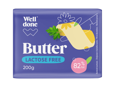Sviestas be laktozės WELL DONE, 82 % rieb., 200 g