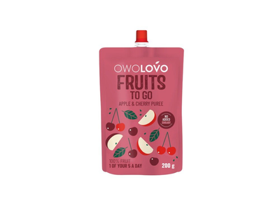 Vaisių tyrė OWOLOVO obuolių ir vyšnių sk., 200 g