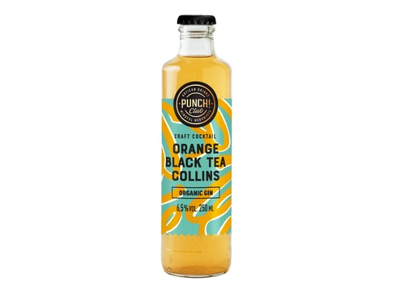 Ekologiškas akoholinis kokteilis PUNCH CLUB, Orange & Black Tea Collins, 6.5%, 250 ml LT-EKO-001