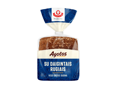 Viso grūdo AGOTOS duona su daigintais rugiais, 350 g