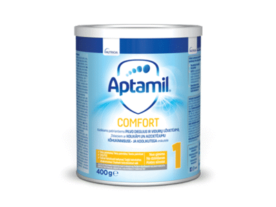 Pradinio maitinimo pieno mišinys APTAMIL COMFORT 1, 400 g
