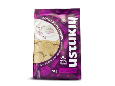 Mini lęšių trapučiai su grietinės ir svogūno skoniu, 70g