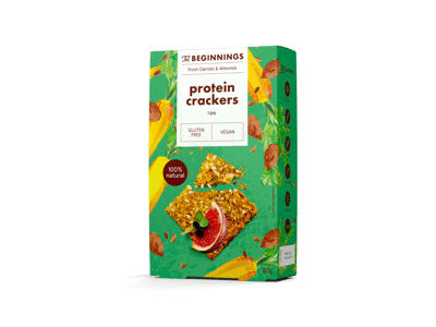 Baltymų krekeriai BEGINNINGS, 80 g