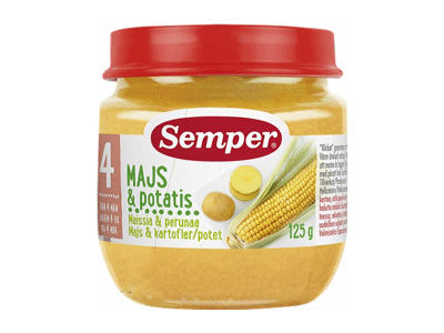 Kukurūzų ir bulvių tyrelė SEMPER (nuo 4 mėn.), 125 g