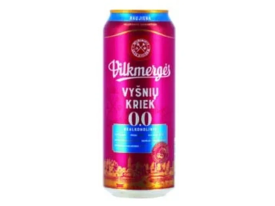 Nealkoholinis alaus kokteilis VILKMERGĖS Vyšnių Kriek 0,0% 0,5L