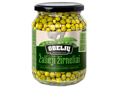 Konservuoti žalieji žirneliai OBELIŲ, 690g