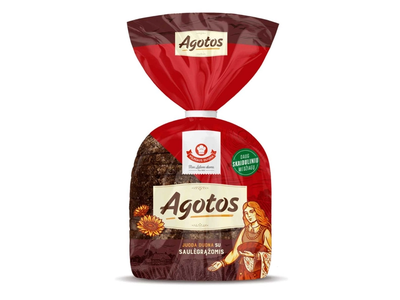 Juoda ruginė raikyta AGOTOS duona, 375 g