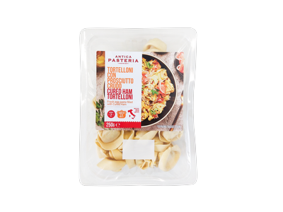 Švieži makaronai , Antica Pasteria, tortelloni su rūkytu kumpiu, 250 g (M)