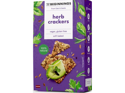 Sėklų krekeriai THE BEGINNINGS, su žolelėmis, 80g