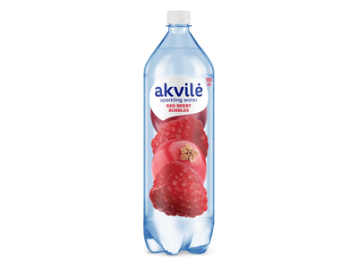 Lengvai gazuotas stalo vanduo AKVILĖ, raudonųjų uogų skonio, 1.5 l