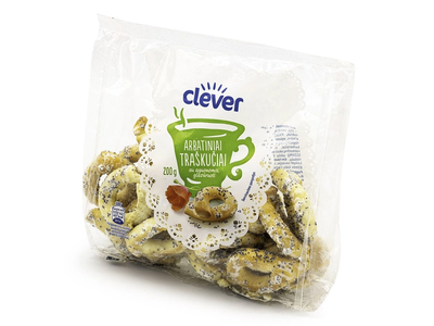 Traškučiai glazūruoti su aguonomis CLEVER, 200 g