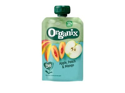 Ekologiška tyrė su persikais, obuoliais ir mangais ORGANIX EKO (nuo 12 mėn.), 100 g