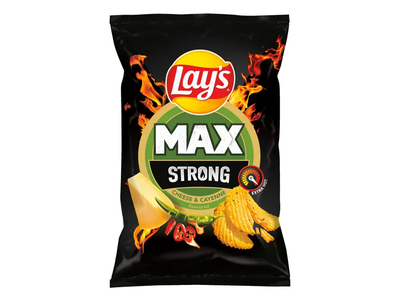 Sūrio ir aitriųjų paprikų skonio bulvių traškučiai LAY'S MAX STRONG, 120 g