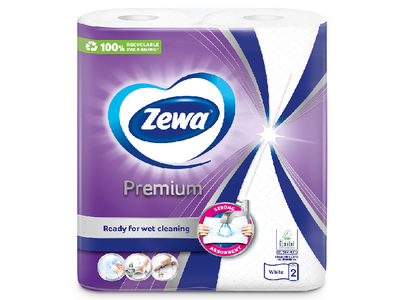 Popieriniai rankšluosčiai ZEWA Premium, 2 sl., 2 vnt. x 12,10m