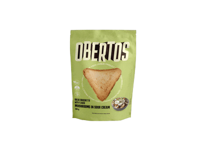 Duonos skrebučiai OBERTOS, grybų ir grietinės skonio, 100 g