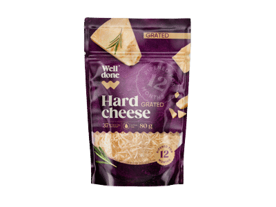 Tark. kietasis sūris WELL DONE, brand. 12 mėn.,37% rieb.s.m., 80 g