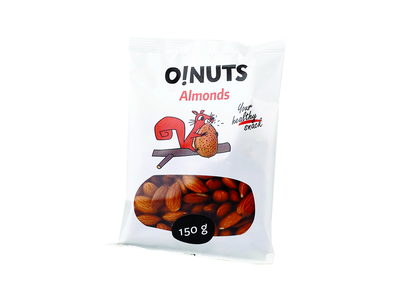 Migdolų riešutai O!NUTS, 150 g