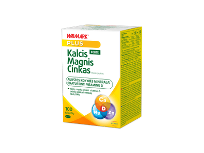 WALMARK Kalcis-Magnis-Cinkas FORTE su vitaminu D tabletės N100