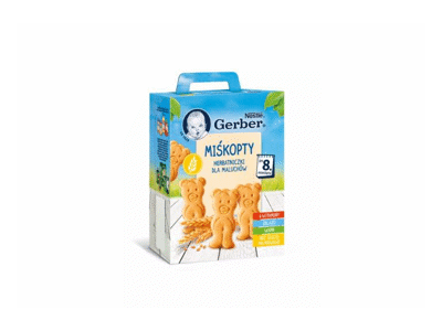 Sausainiai GERBER, meškučiai, nuo 8 mėn., 180 g