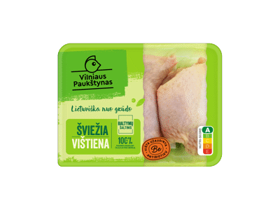 Šviežios broilerių, užaugintų be antibiotikų, šlaunelės, 500 g