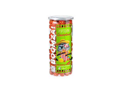 Karamelizuoti kukurūzų spragėsiai BOOMZA HOT MANGO & ORANGE, 170 g