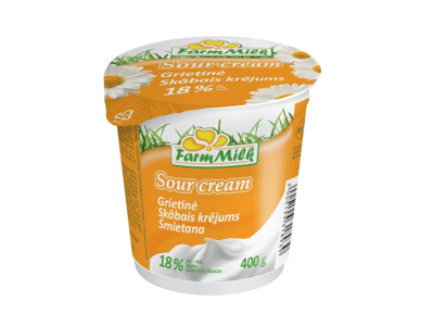 Grietinė FARM MILK, 18 % rieb., 400 g